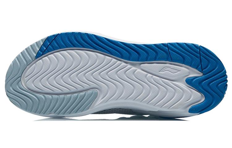 Li Ning 001 Ti Cushioning Slip Resistant Low Top Running Shoes Women's White Blue AGLR008-1