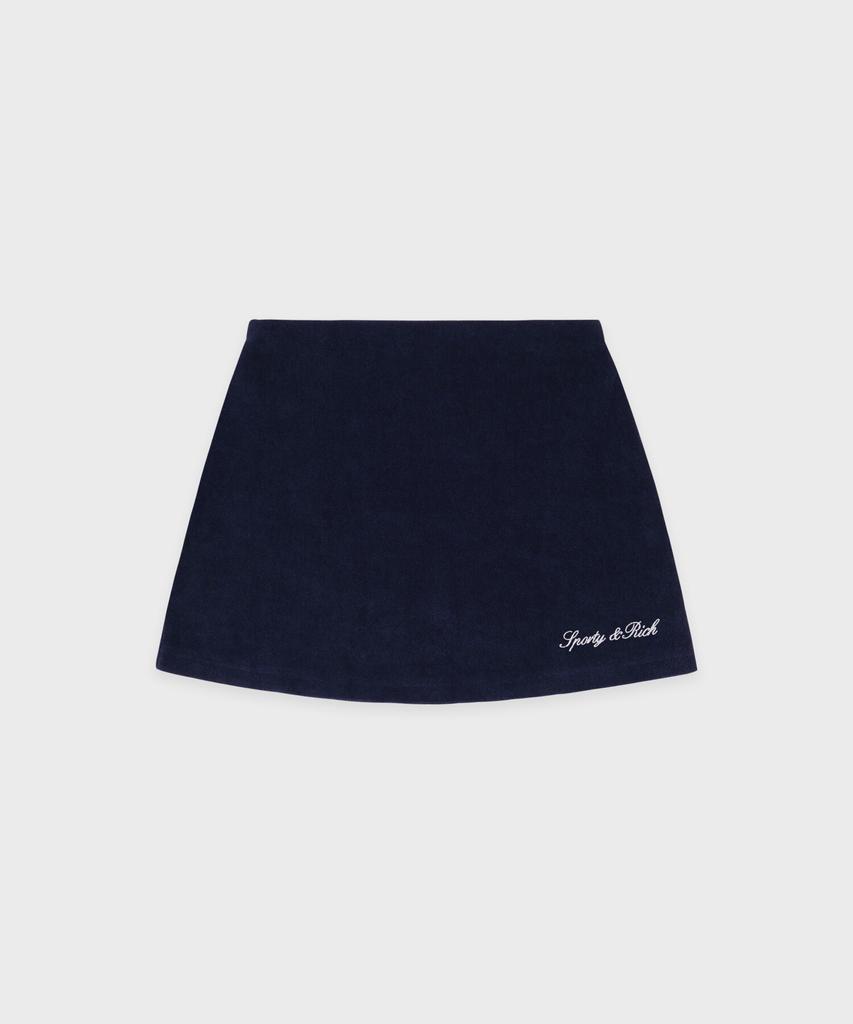 SPORTY&RICH Signature Logo Terry Skirt - Navy R265Aws003