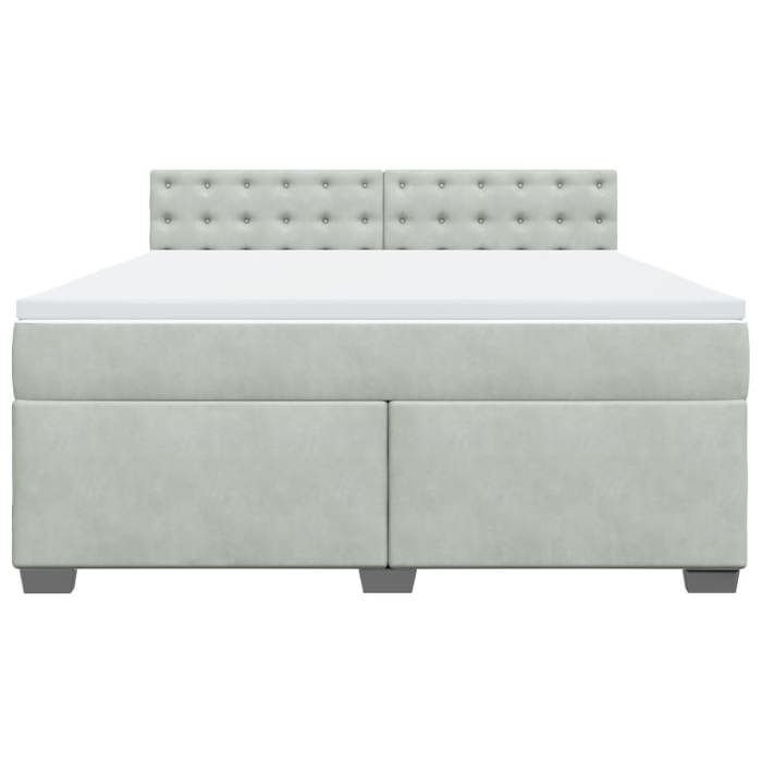 Maison Exclusive - Sommier à lattes de lit et matelas Gris clair 180x200cm Velours