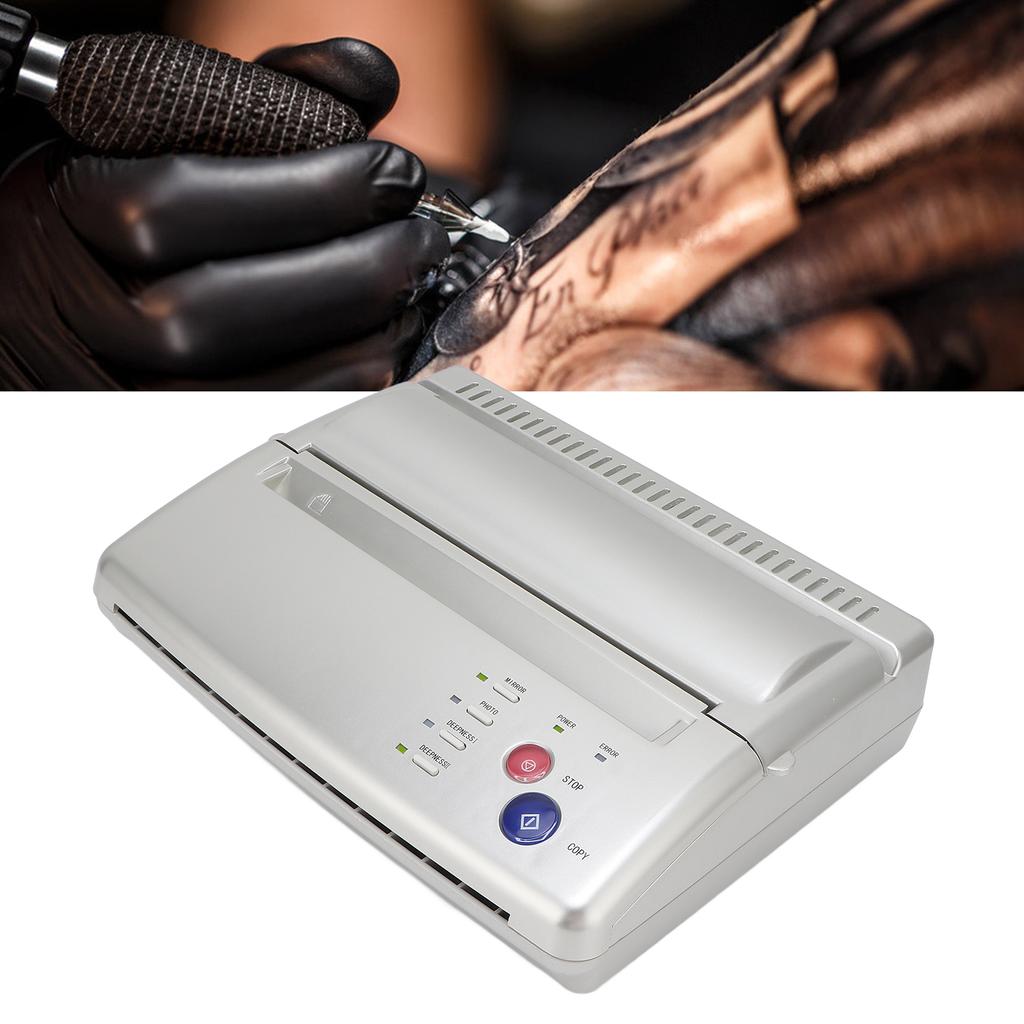 Tattoo-Schablonen-Transfermaschine, Thermo-Tattoo-Muster-Kopierdrucker für Tätowierer, Silber, 100‑