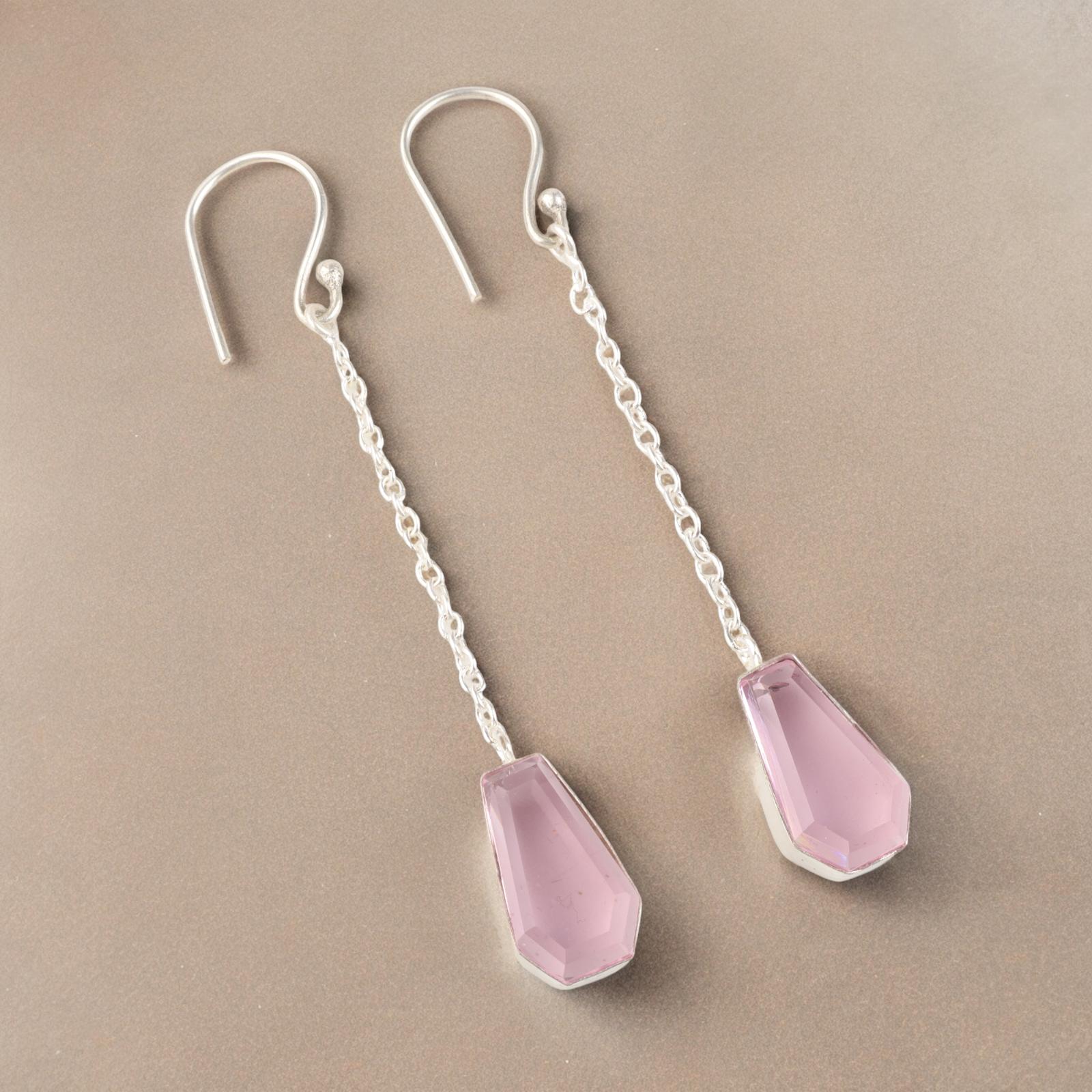 

Морганит Драгоценный камень 925 Стерлинговое серебро Бохо Украшения Ручной работы Женские серьги 3.0 EE-135-9