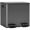 30L Dual Compartment Stainless Steel Bin, with Deodoriser Holders - Black
