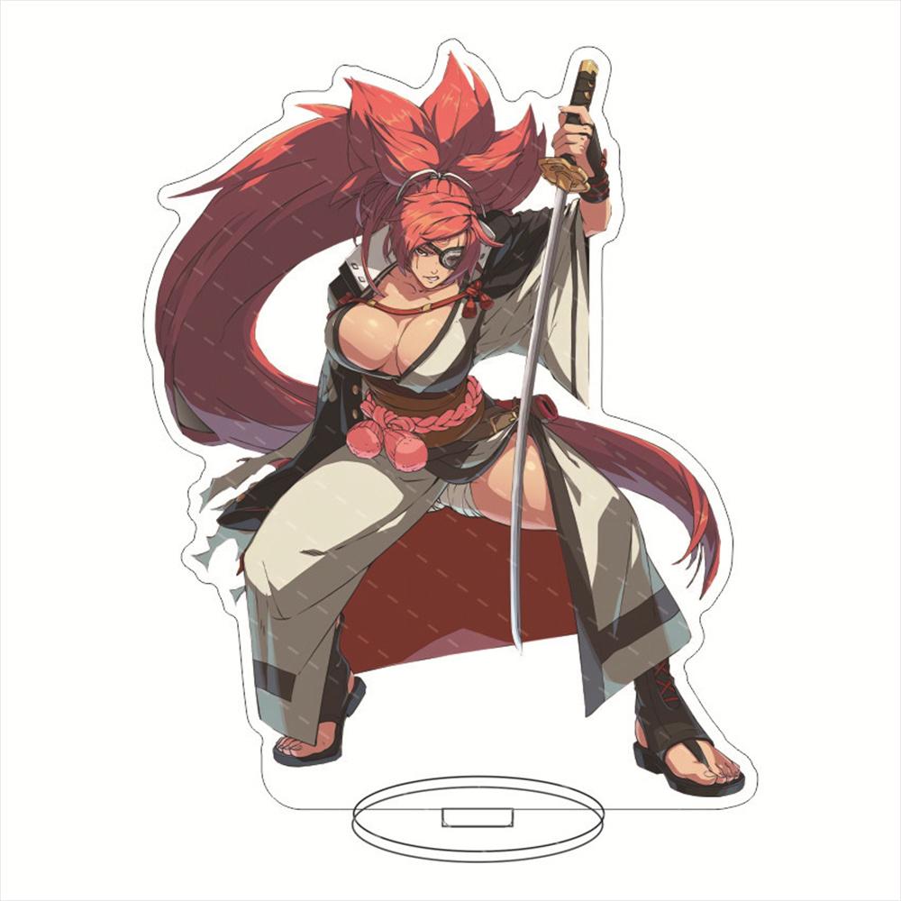 

15cm Guilty Gear Anime Figure Bridget Baiken Faust Acrylic Standing Sign Happy Chaos Character Model Desk Decor Keychain Gift 15 cm