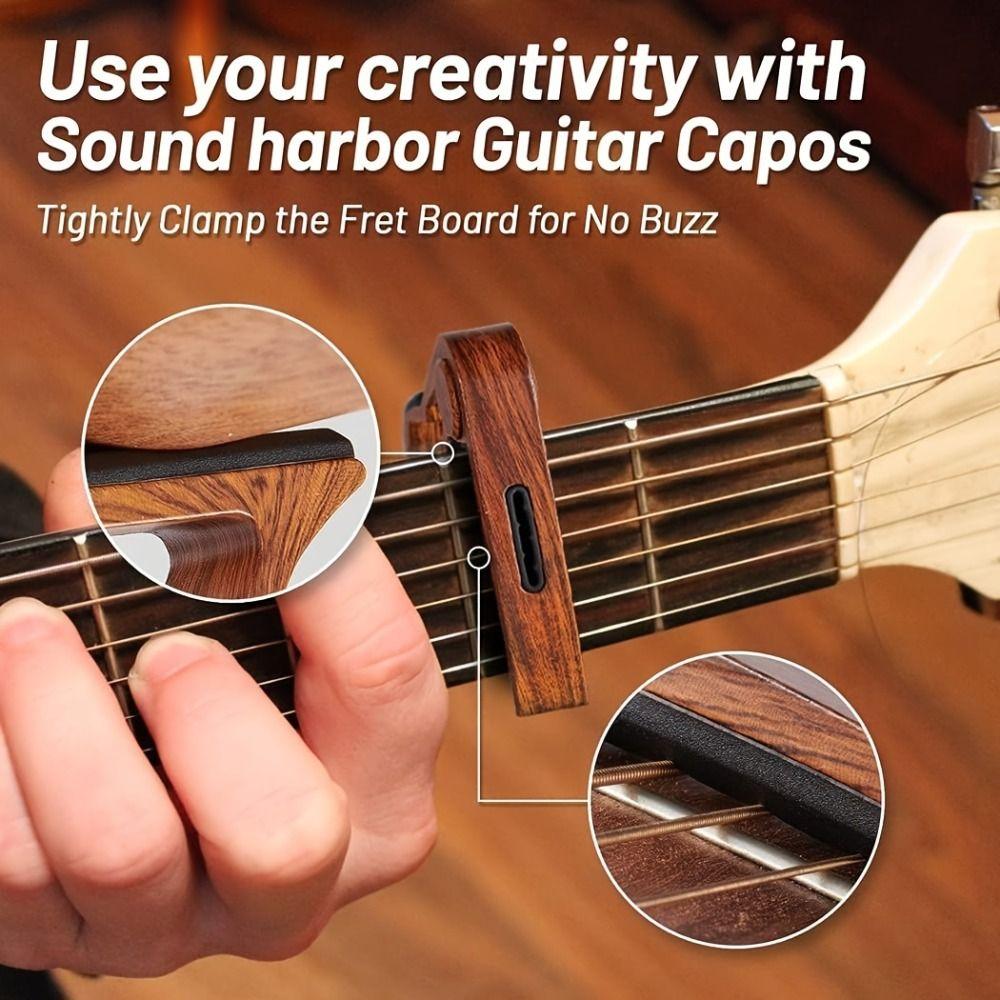 Rose Wood Grain Guitar Capo Stable Rubber Padded Violin Tune Change Clamp  Electric Guitar