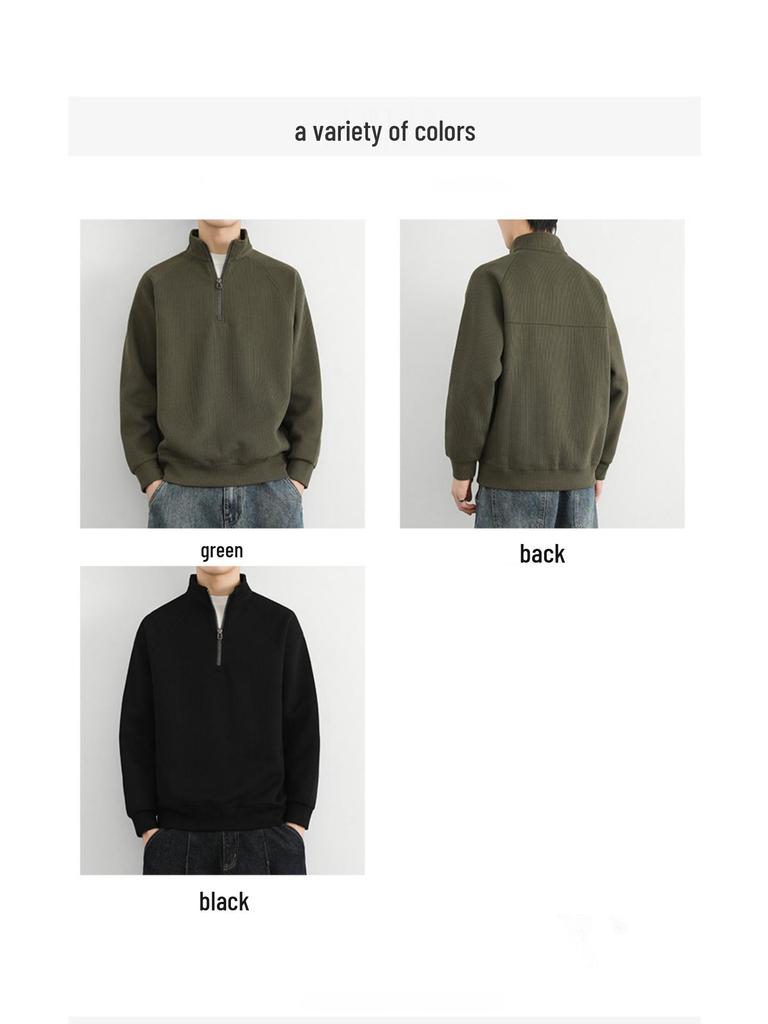 Herbst Neuankunft Übergröße Herren Stehkragen Übergroßer Cardigan Hoodie Jacke mit Lässiger Stimmung