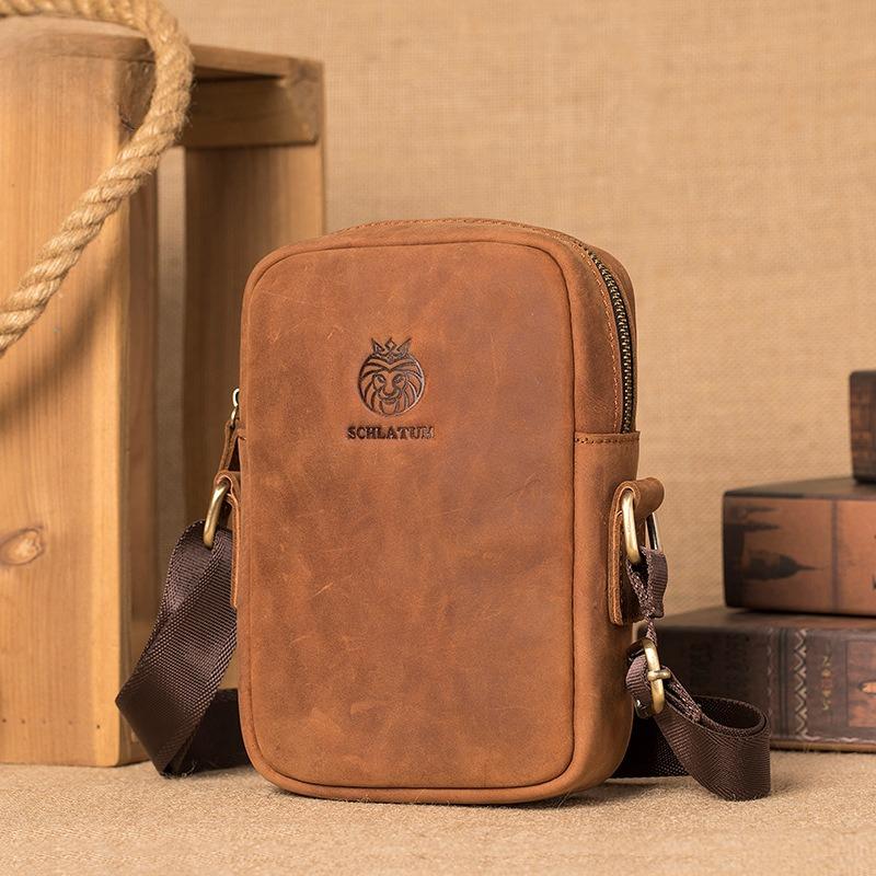 Genuine Leather Crossbody Bag, Single-shoulder Bag, Cowhide Crossbody Small Bag