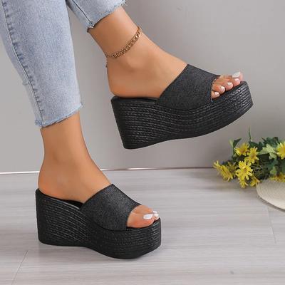 Papuci Vară 2024 Noi Sandale Femei Platformă cu Pană Plajă Flip Flops Tendință Tocuri Înalte Pantofi Dama Pompe Diapozitive Grosse Mujer