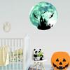 Luminous Moon Castle Bat Wall Sticker - Glowing Fluorescent Decor for Children's Living Room.