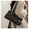 Chic Minimalist Solid Color Shoulder Bag New Retro Faux Leather Handbag Trendy Street Style Commuter Purse KTB