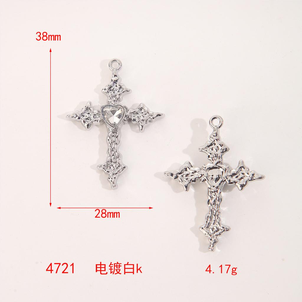 Love Starlight Inlaid Cross Crowe Heart Pendant Cool Spice Girl Diy Bracelet Necklace Ear Jewelry Material Accessories