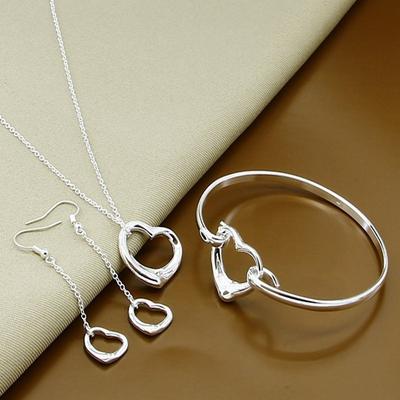 Joias Colar Brincos Pulseira Cinco Corações, Conjunto T122