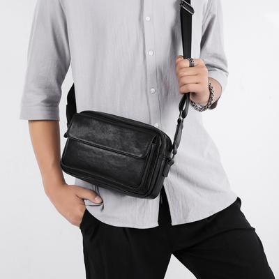 Men's Bag Genuine Leather Men's Bag Horizontal Cowhide Shoulder Bag Soft Leather Bag Business Fashion Casual Crossbody Bag