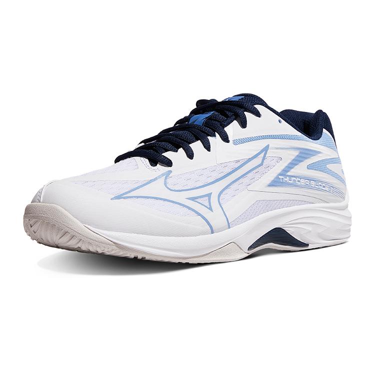 Mizuno Thunder Blade Z Unisex Lightweight Cushioned Indoor Volleyball Shoes White Saxophone Navy V1GA237053