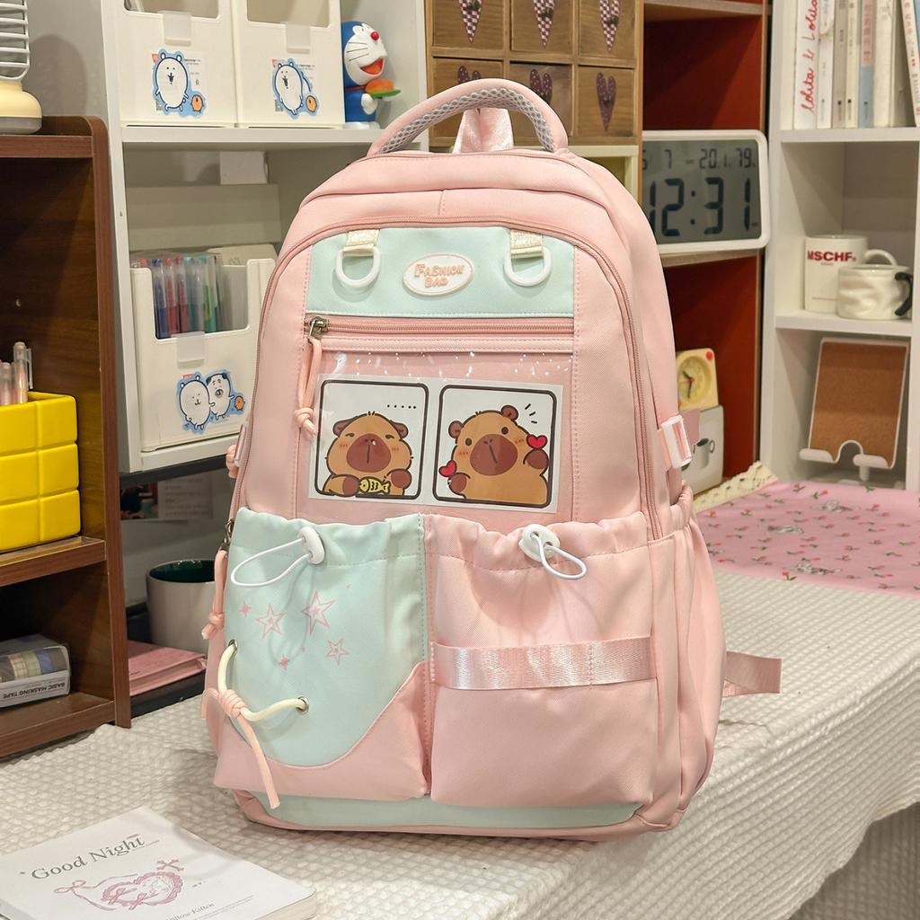 Schoolbag Contrasting Color Junior High School Student Large Capacity Schoolbag Female College Style High School Student Small Fresh Backpack Cute