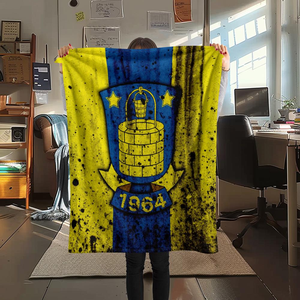 Brøndby IF  Print Flannel Blanket, High Quality Comfortable for All Seasons, Home Decor, Warmth and Comfort