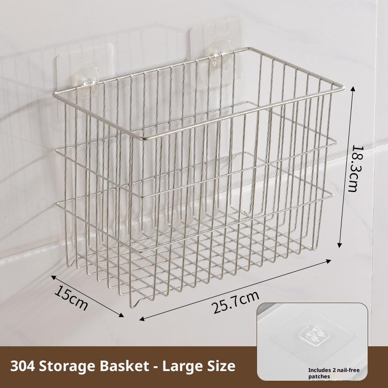 Onion Ginger Garlic Kitchen Shelf Wall Hanging Condiments Spice Vegetable Fruit Storage Rack Wall Drain Basket Punch-Free