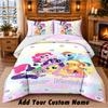 My Little Pony Custom Name 3Pcs Bedding Set 1 Bed Sheet 2 Pillowcases Bedroom Home Decor