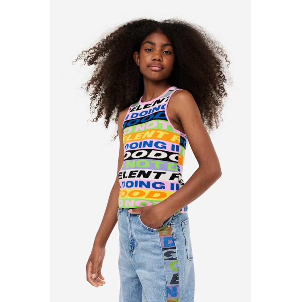 

Топ без рукавов с рисунком HM Светло-розовый с рисунком