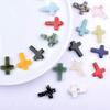Pack of 19 Crystal Crosses Charm Holeless Design Natural Energy Enhancers for Meditations Home Office Desk Decors Craft