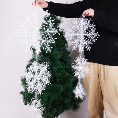 Weihnachts-Schneeflocken-Ornament Mehrere Größen Glitzer Romantische Geschenke Wiederverwendbar Szenenlayout Weiß Weihnachtsfeier Dekoration Schneeflocken-Anhänger Festivalbedarf