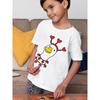 European sizes Boys & Girls Cute Goose Duck Valentines Day T-Shirt - Retro Short Sleeve Shirt with Goose & Duck Graphics, Round Neck Casual Top