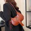 2024 Women's Retro Soft Leather Crescent Shoulder Bag - Textured, Stylish, and Commuter-Friendly
