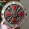 Tempelritter Rundes Metallschild Mittelalterliche Wandkunst für Spielzimmer Innen Außen Dekoration