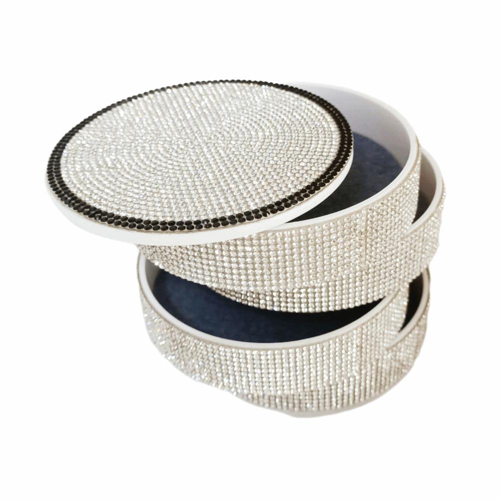 

4 Layers Rhinestones Desk Organizer Sparkling Earring Display Holder Vanity Table Style 1