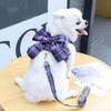 Rabbit JK Dresses and Leash Sets Mesh Plaid Pet Vest Harness Cat Bunny Chest Strap Set Small Animals Clothes Rabbits Accessories