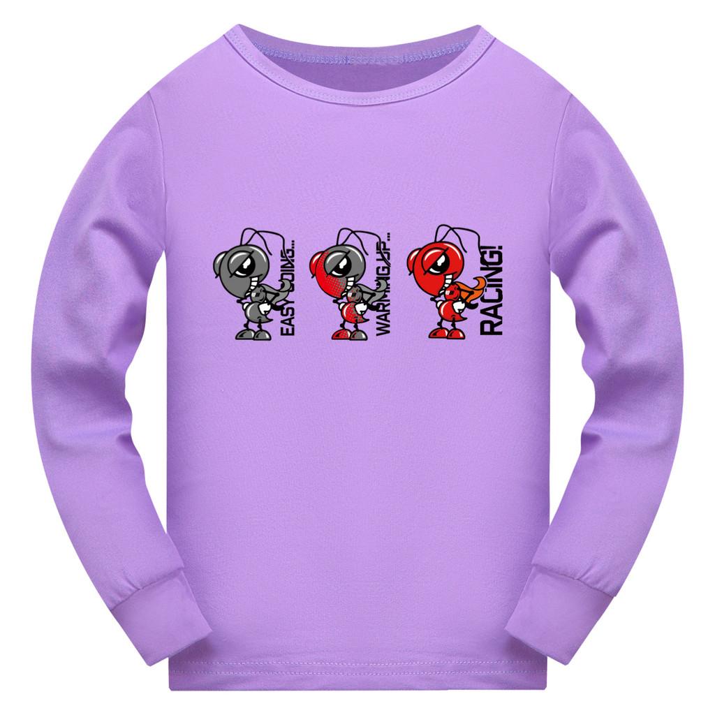4814 Kid Boys Girls Marquez Motorcycle Long Sleeves T-Shirt 110cm фиолетовый
