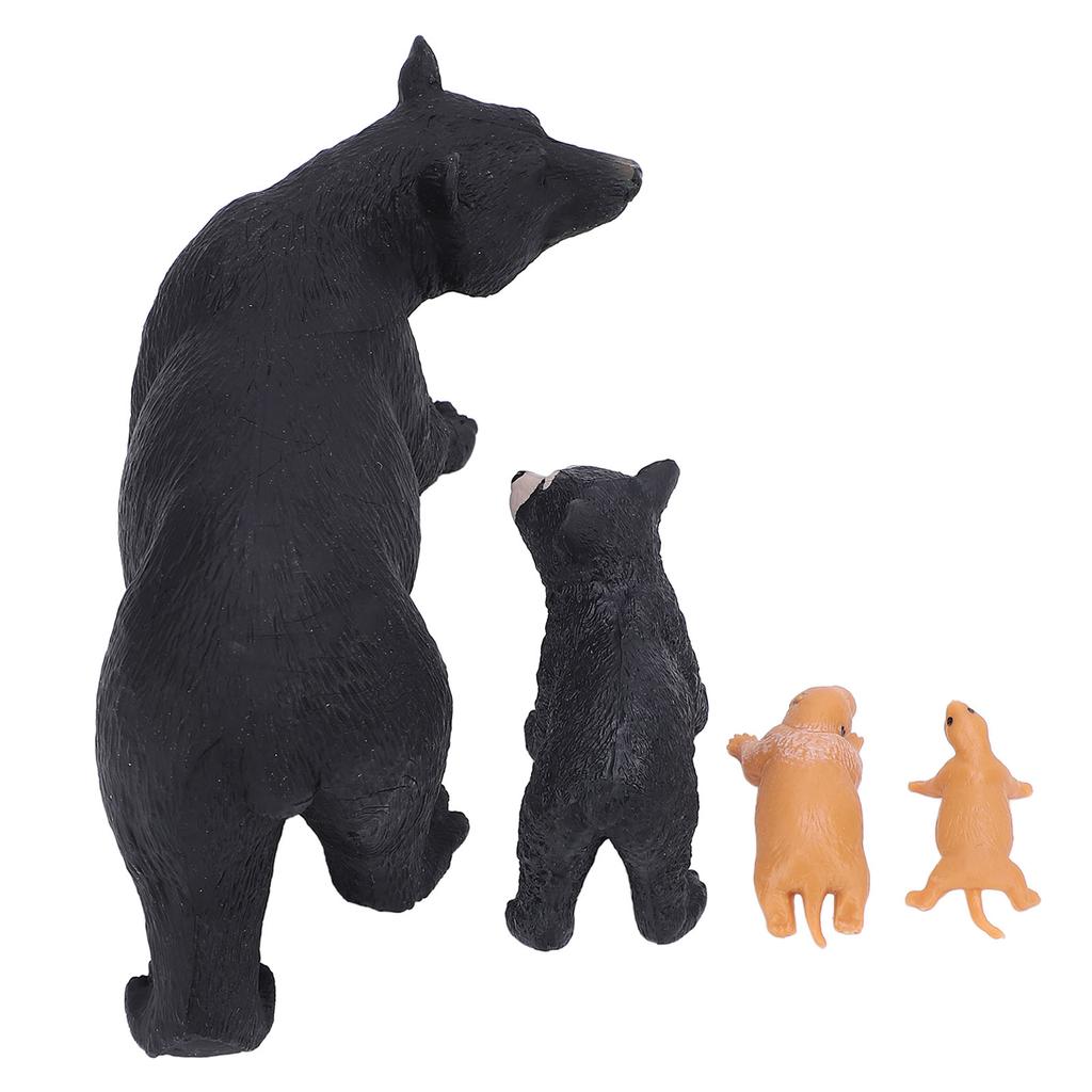 Black Bear Life Cycle Figurines Toy Set Biological Animal Growth Cycle Model Toy for Learning