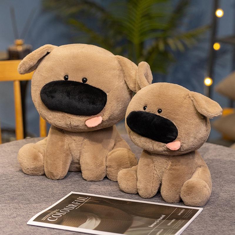 Uroczy uroczy pies z dużym nosem lalka pluszowa zabawka szczeniak lalka dziecięca uspokajająca szmaciana lalka prezent na urodziny