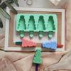 Non Stick Christmas Tree Ice Pop Mold 4-Cavity Ice Cube Tray Silicone Ice Cream Mold  Baking Tools