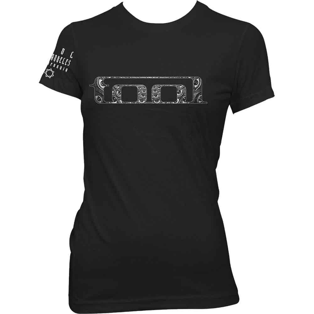 Tool Eyes Logo Women T-Shirt Black S, 100% Cotton, Regular XL