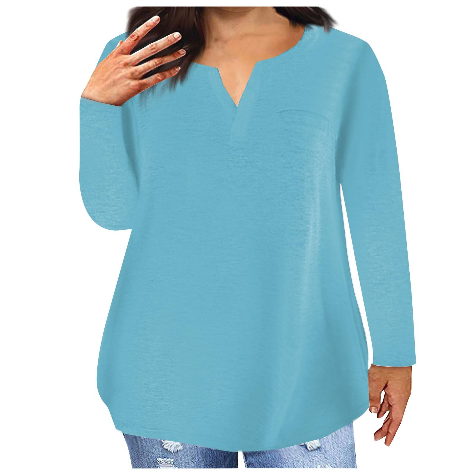 

Модная женская повседневная футболка больших размеров с длинными рукавами и круглым вырезом с градиентным принтом и карманами XXXXL