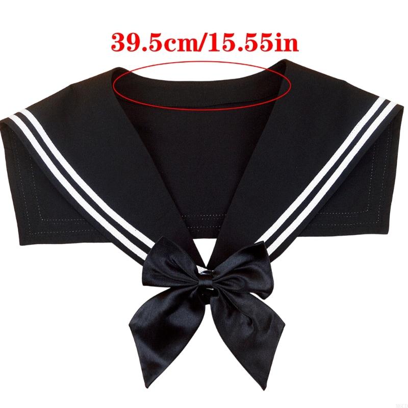 M6CD Sailor Inspired Detachable Collar Fashion False Collar Fashion Neckpiece For Themed Parties Professional Dress
