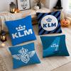 Netherlands Kklm Rroyal Dutch Airlines Cushion Cover Plush Pillow Case With Hidden Zipper Cutecore Room Decor For Home