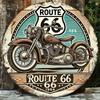 D Flat  pc Vintage Route  Motorcycle Metal Sign  Round  Wall Art Decor Retro IndoorOutdoor Hanging Plaque for Home