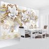European Style 3d Photo Murals White Flowers Jewelry Luxury Wallpaper Living Room Sofa Hotel Wall Paper Home Decor