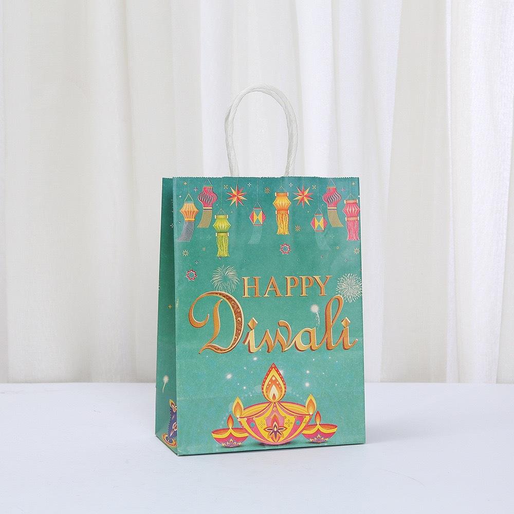 StoBag Diwali Paper Tote Bags Recyclable Gift Bags for Festival of Lights Party Favors Sweets Packaging Return Gifts Pooja