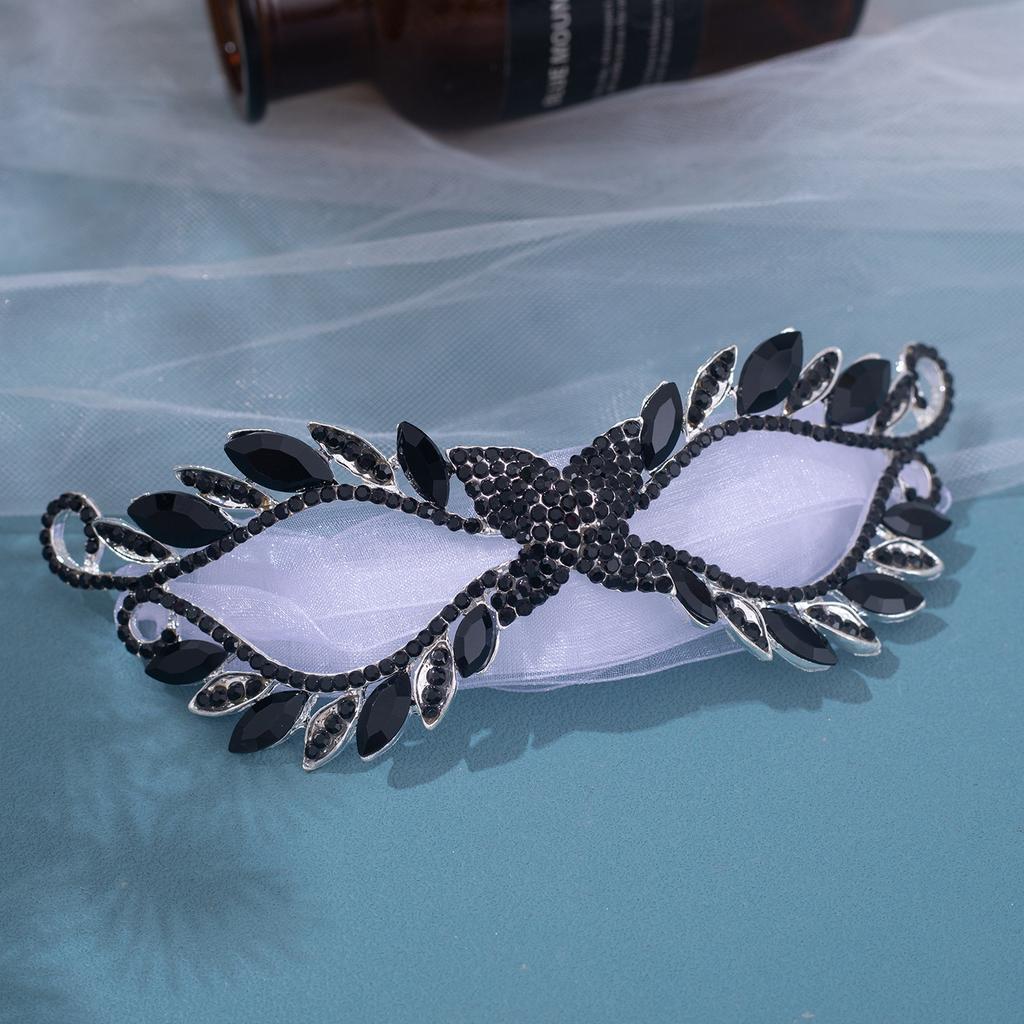 Women Crystal Masquerade Mask Rhinestone Fancy Mask Evening Party Mask for Masquerade Ball Banquet Cosplay