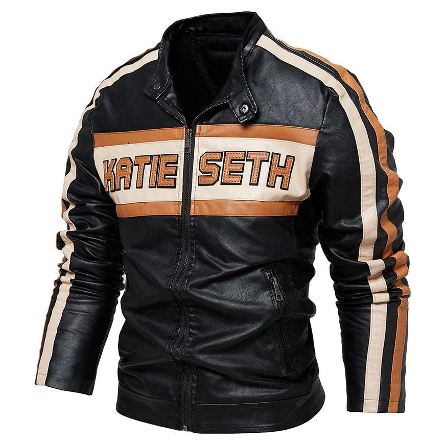 Новая мужская кожаная куртка осень-зима бархатная модная куртка из искусственной кожи — фото 2