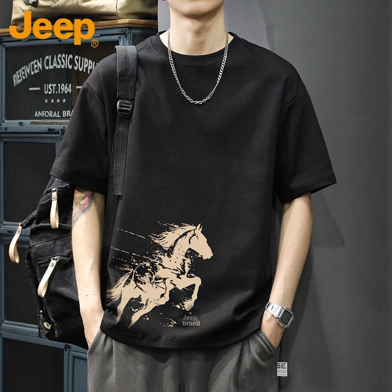 

JEEP Men s Summer Loose Fit Short Sleeve T-Shirt M