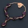 Kashmiri Ruby(Simulated) Gemstone Handmade Copper Jewelry Necklace 18" J1C15