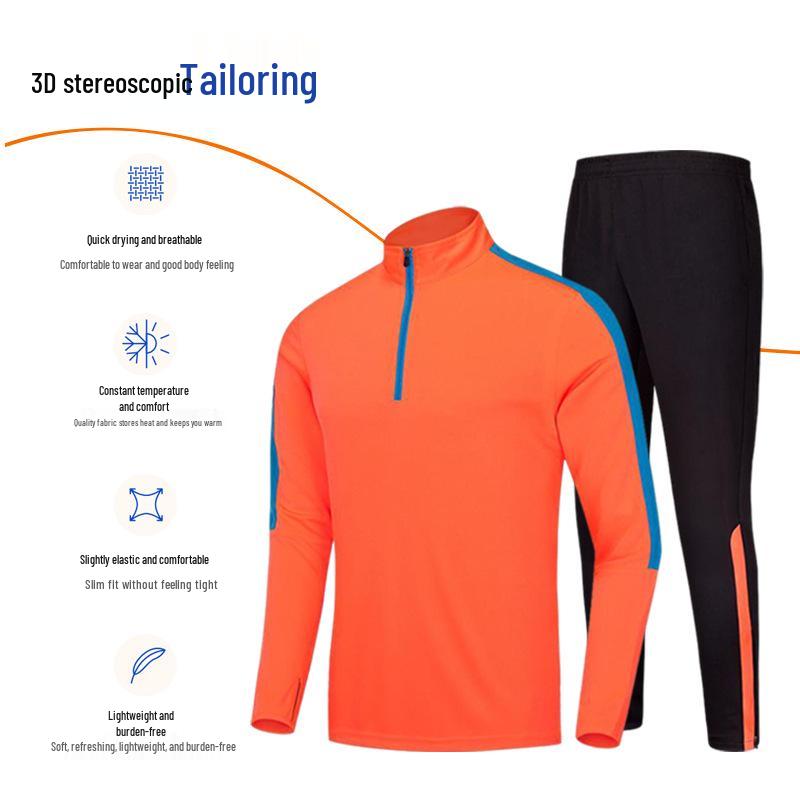 Autumn Warm Half-Zip Tracksuit for Adults & Kids - Football, Fitness, Running, Training Sportswear