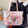 New Y2K Cute Star Comic Ita Bag Women's Fashion Shoulder Bags Lolita Girl Transparent Tote Bag DIY Display Crossbody Bag Handbag
