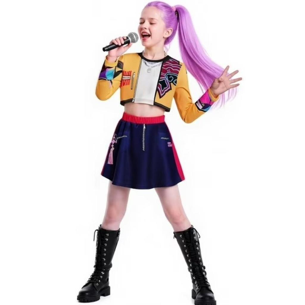 Mädchen Schule Bühnenauftritt Pop-Sänger Karnevalsparty Rollenspielkostüme Kinder Verkleidungsspiel Halloween Cosplay Outfit Anzug Set