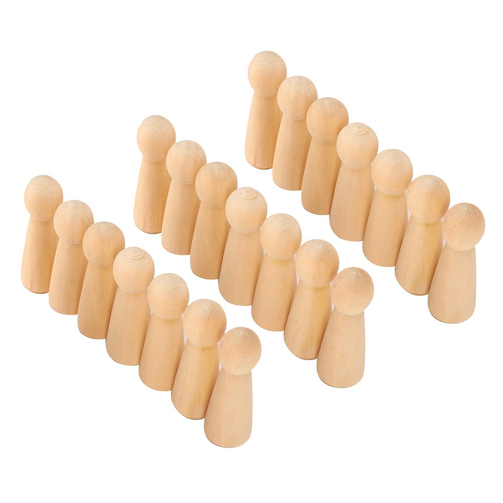 

20pcs Wooden Peg Dolls Hand Painting Set DIY Crafts Toy Home Decor Art Gift