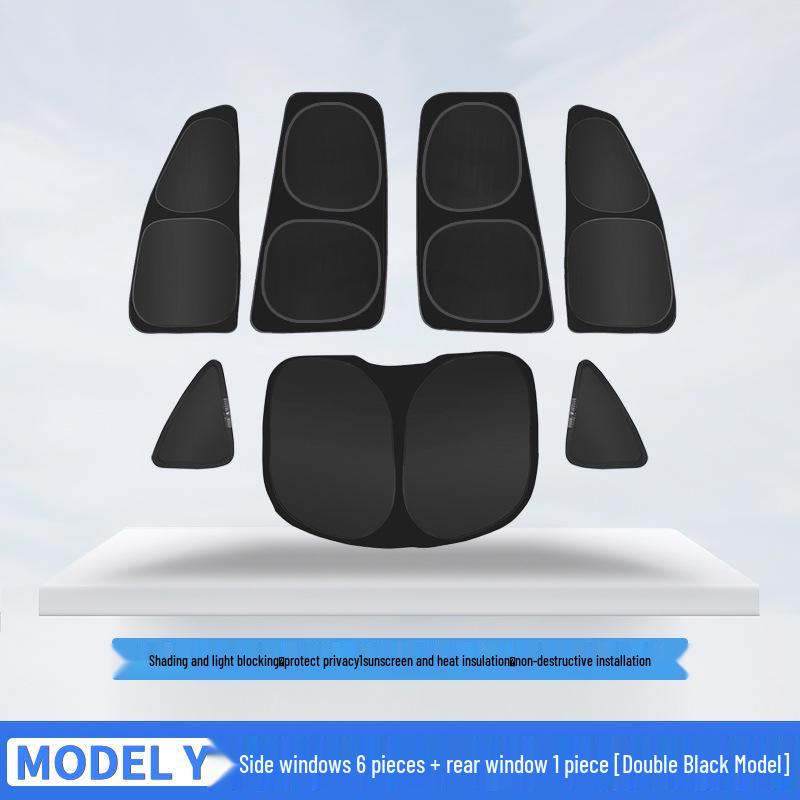 Lightproof Side Window Sunshade & Privacy Curtain for Tesla Model 3/Y - Heat Insulation & Sun Protection