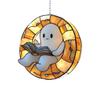 Halloween Acrylic Suncatcher Adorable Ghost Reading Book Pendant Black Cat Teacup Spooky Window Hanging Decoration for Home Parties Festivals